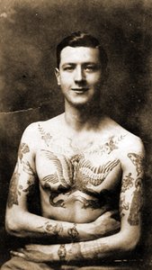 Portrait of a Man with Elaborate Tattoos c.1920