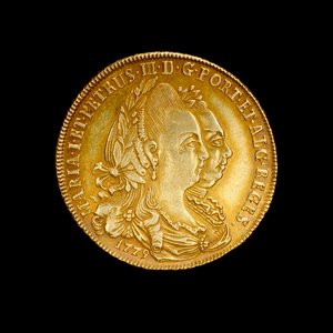 Portuguese Coin Depicting Queen Maria I and Her King Consort Pedro III