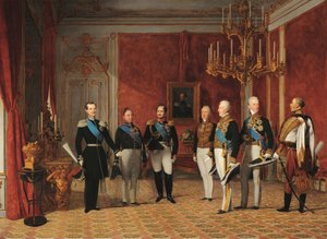 Reception of Grand Duke Alexander Nikolayevich by Prince Metternich in the Vienna Hofburg in 1839 by Фердинанд Георг Вальдмюллер