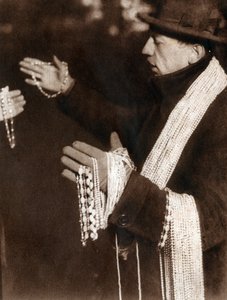 Seller Has a Pearl Saver on the Streets of New York, USA, 1929 (print) by . .