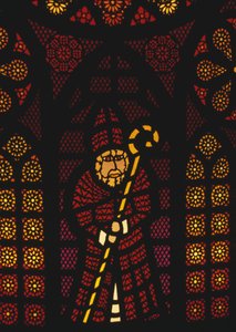St Nicholas, stained glass window in Kusnacht church, Canton of Zurich, Switzerland by William Walcutt