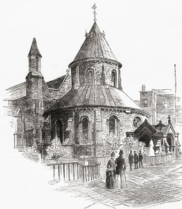 The Temple Church, London, England, seen here in the 19th century. by . .