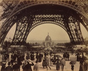 The base of Eiffel Tower, Paris Exposition by . .