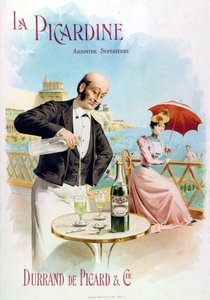 A Waiter Preparing a Glass of Absinthe