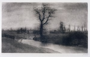Winter Landscape: Solitary Tree by a Bend in a River by Ferdinand Georg Waldmuller