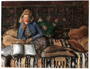 Woman Reading by . .