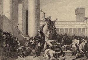 Jesus Driving the Money-Changers Out of the Temple by after Albert Robida