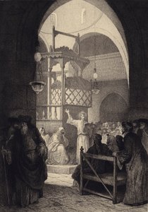 Jesus in the Synagogue by after Albert Robida