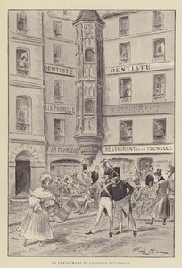 The Restaurant of the National Guard by after Albert Robida
