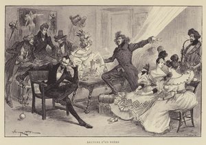 Reading a Poem by after Albert Robida