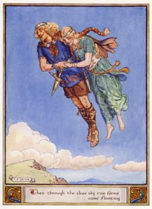 Then through the clear sky two forms came floating by after Charles Edmund Brock