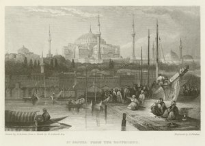 St Sophia from the Bosphorus by after David Roberts