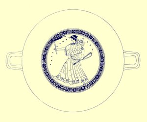 Artemis with Bow, Arrow and Torch, illustration from Greek Vase Paintings by J. E. Harrison and D. S. MacColl, published 1894 by after English School
