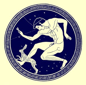 Boy and Hare, illustration from Greek Vase Paintings by J. E. Harrison and D. S. MacColl, published 1894 by after English School