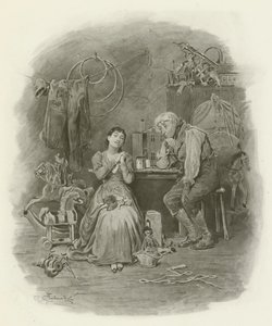 Caleb Plummer and His Blind Daughter by after Frederick Barnard