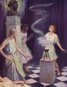 As he spoke, the still and vast features of the goddess seemed suddenly to glow with life by after Frederick Coffay Yohn