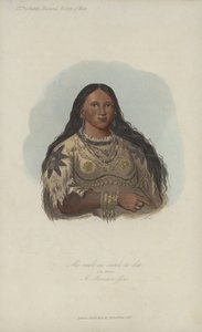 Mi-neek-ee-sunk-te-ka, The Mink, A Mandan Girl (aquatint) by after George Catlin