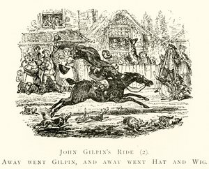John Gilpins Ride (2), Away went Gilpin, and away went Hat and Wig