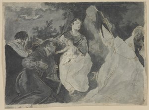 Madonna and Child with Saints by after Giuseppe Bazzani