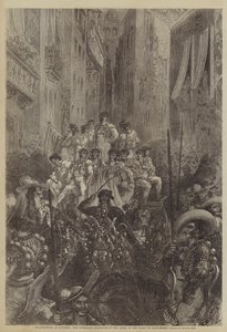 Bull-Fighting at Bayonne, the Cavalcade Proceeding to the Arena in the Place de Saint-Esprit by Gustave after Dore