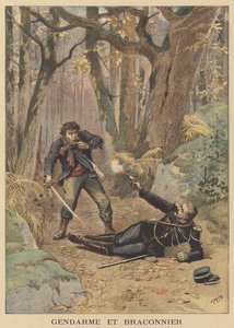 Confrontation Between a Policeman and a Poacher