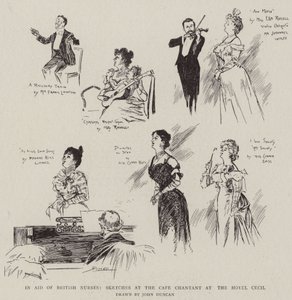 In Aid of British Nurses, Sketches at the Cafe Chantant at the Hotel Cecil