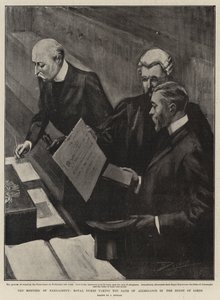The Meeting of Parliament, Royal Dukes taking the Oath of Allegiance in the House of Lords