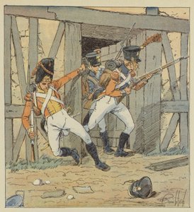 Swiss Infantry, Grenadier of the 1st Regiment, Fusilier of the 2nd and 3rd Regiment by after Louis Charles Bombled