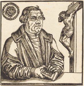 Martin Luther, Half-Length to the Left with a Book in His Hands by after Lucas Cranach the Younger