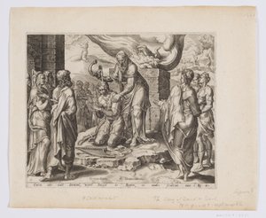 Samuel Anointing David by after Maarten van Heemskerck