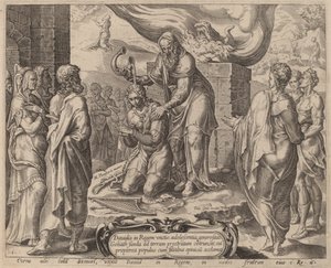 Samuel Anointing David by after Maerten van Heemskerck