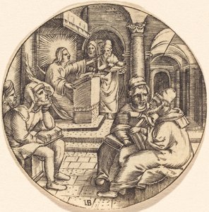 Jesus Preaching in the Temple by after Master IB