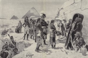 Napoleon before the Pyramids contemplating the mummy of a pharaoh by after Maurice Henri Orange