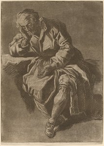 A Seated Elderly Man Asleep
