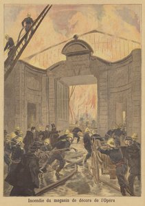 Fire in the Scenery Store of the Paris Opera by after Oswaldo Tofani