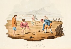 Playing at the Ring, from Italian Scenery, representing the Manners, Customs and Amusements of the different States of Italy, pub. 1806 by after P. van Lerberghi