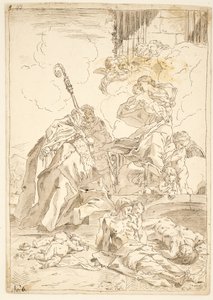 The Madonna and Child Appearing to Two Male Saints During an Outbreak of Plague