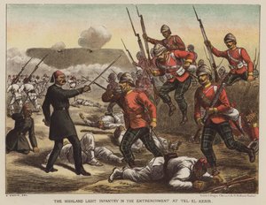 The Highland Light Infantry in the entrenchment at Tel-El-Kebir by after Richard Simkin