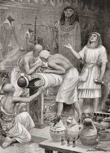 Embalming a body in ancient Egypt, from Hutchinson