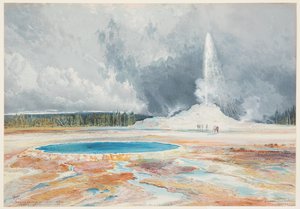 Castle Geyser, Upper Geyser Basin, Yellowstone National Park by after Thomas Moran