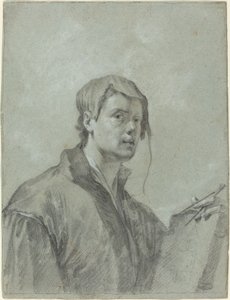 An Artist Holding a Book and Compass by after Willem Drost