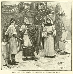 King Edward Watching the Erection of Westminster Abbey by after William Henry Margetson