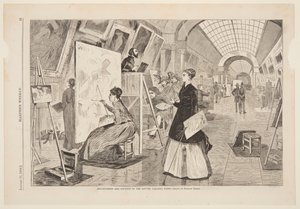Art - Students and Copyists in the Louvre Gallery, Paris by after Winslow Homer
