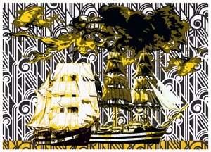 Golden Art Deco Ships by andrea de ranieri
