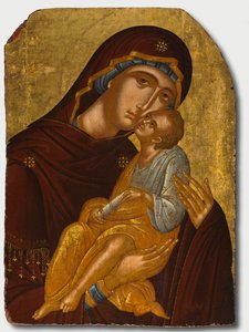 Icon of the Mother of God and Infant Christ (Virgin Eleousa) by attributed to Angelos Akotantos (Greek, d. 1450)