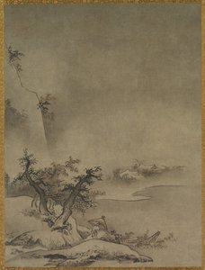 Chinese Servant Walking in the Rain by attributed to Gakuō Zōkyū