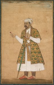 A Courtier, Possibly Khan Alam, Holding a Spinel and a Deccan Sword