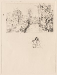 Landscape with Bridge and Child by attributed to Jean Louis Richter