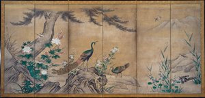 Birds and Flowers by attributed to Kano Mitsunobu