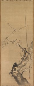 Sparrows on Blossoming Plum